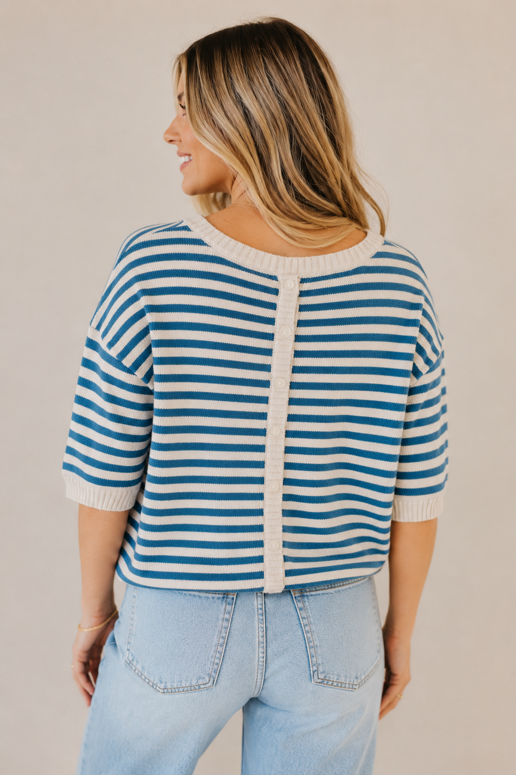 The Priscilla Button Back Stripe Sweater