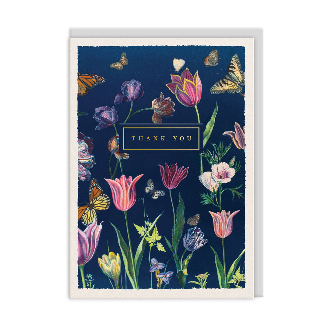 Midnight Tulip Thank You Card