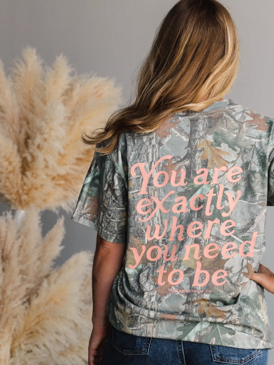 Exactly Where You Need to Be Comfort Colors® Camo Graphic Tee