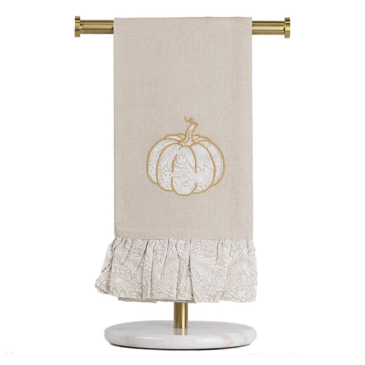 Dutton Pumpkin Ruffle Hand Towel Oat/Light Gold/Soft White 20x28
