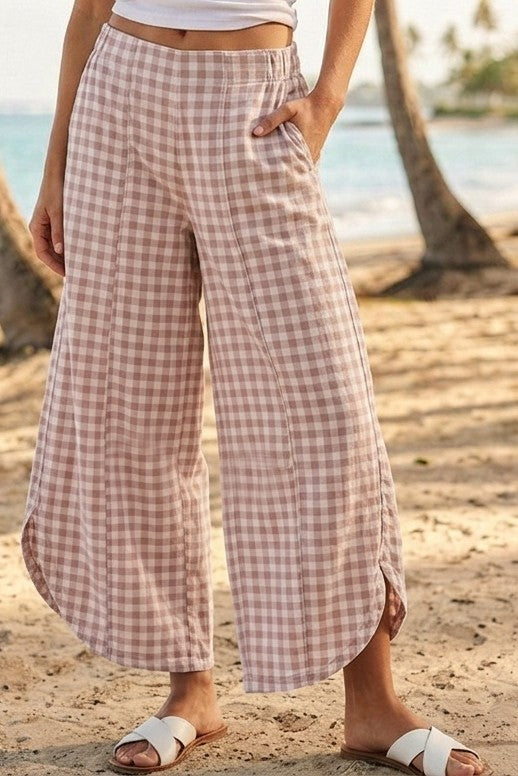 Moriah Gingham Tulip Leg Pants