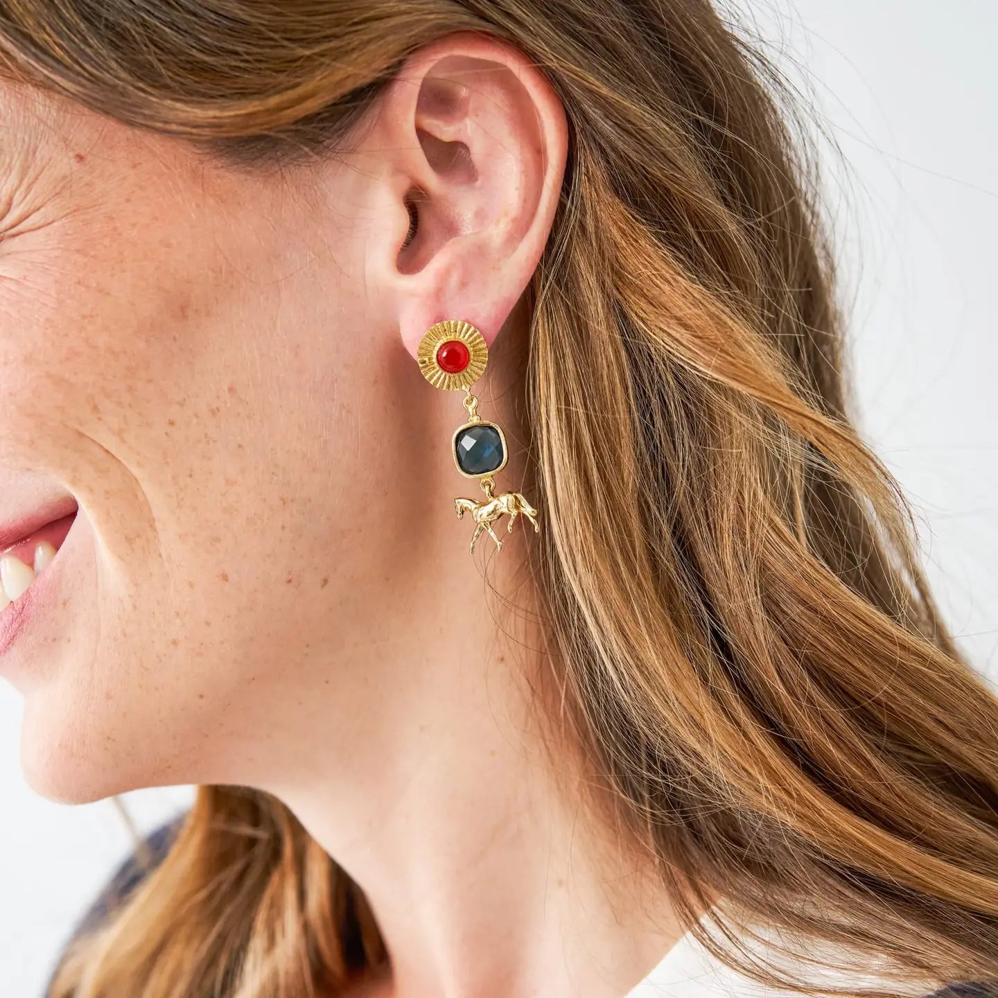 The Deborah Jewel Horse Drop Earrings