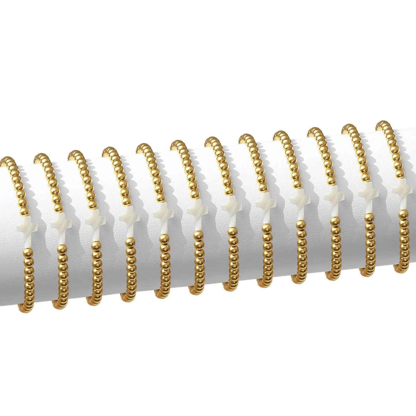 Shell Cross 4mm Bracelet