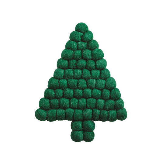 Tree Felted Pom Trivet