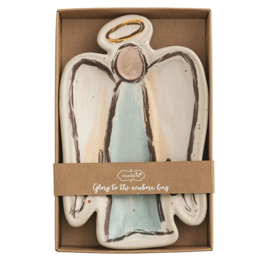 Mud Pie hand-painted stoneware angel trinket dishes in three styles