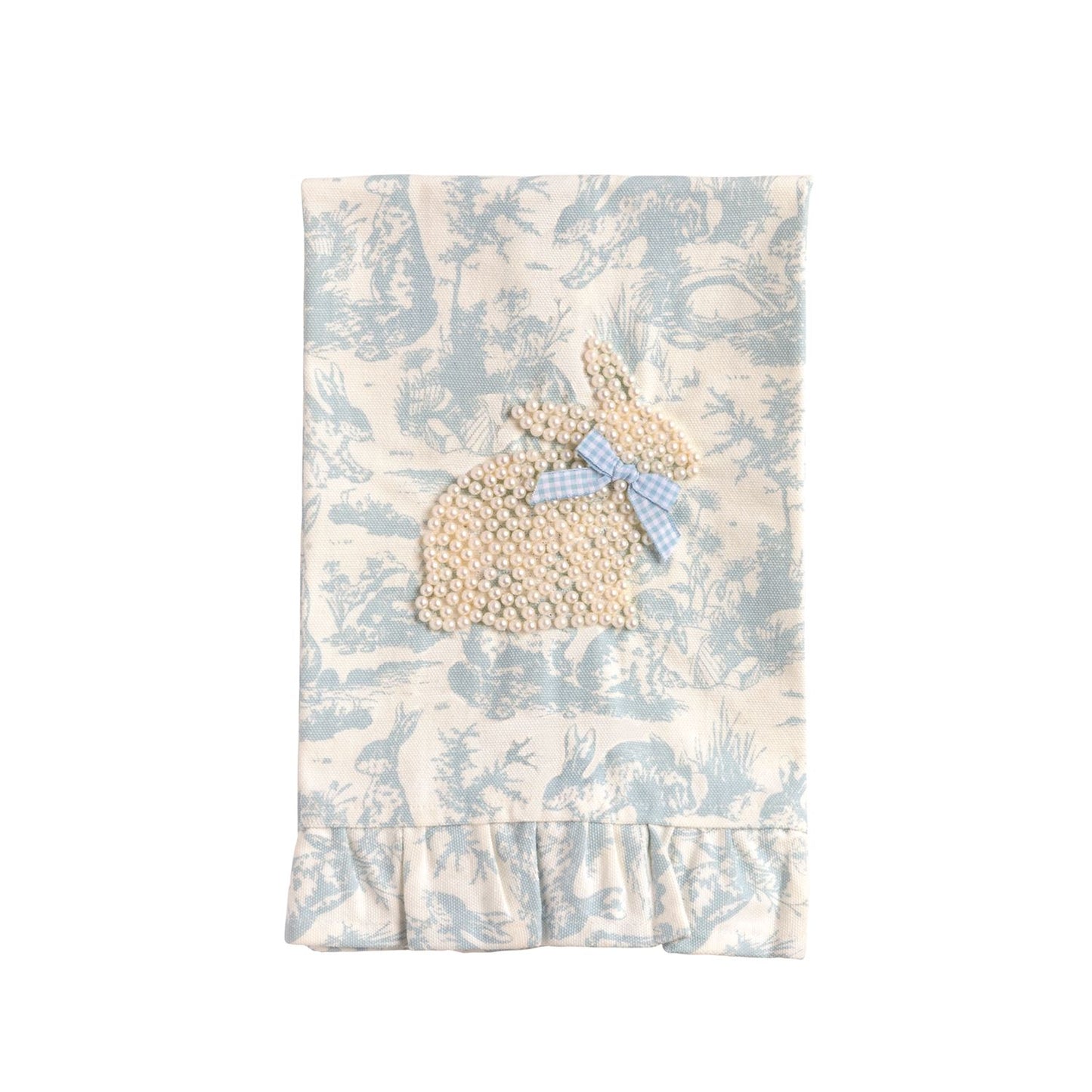 Pearl Bunny Toile Hand Towel