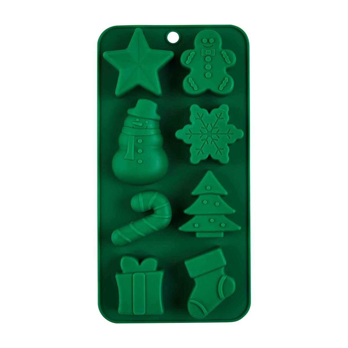 Green Christmas Baking Mold & Spatula Set