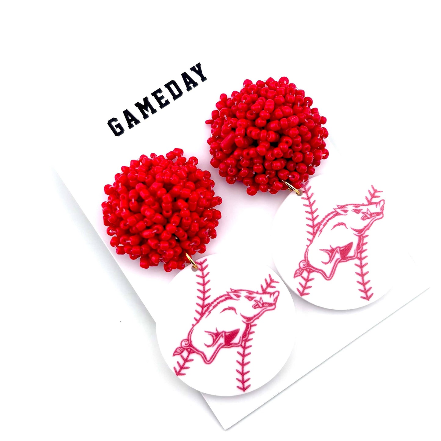 Arkansas Razorback Baseball Earrings