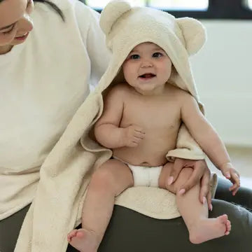 Linen Hooded Towel + Wash Mitt Set