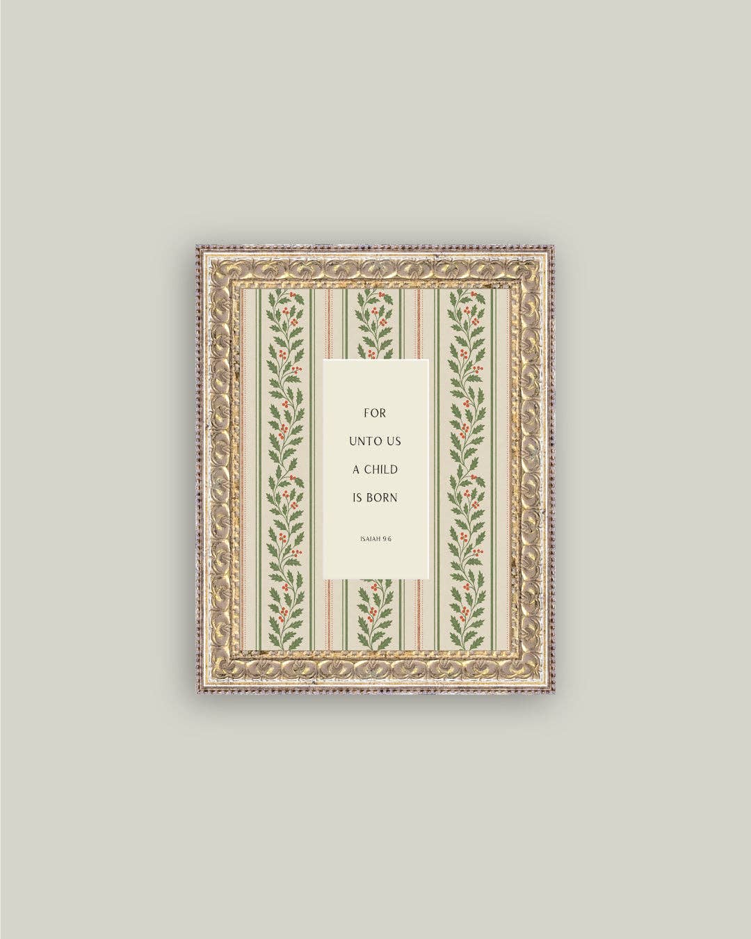 A Child is Born Framed Antique Art: 5x7