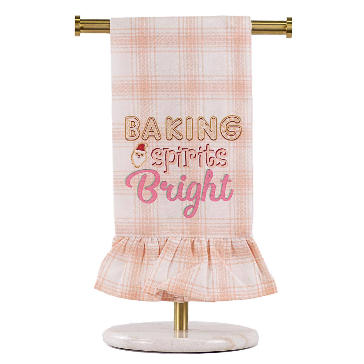 Baking Spirits Bright Ruffle Hand Towel White/XLight Pink/Multi 20x28