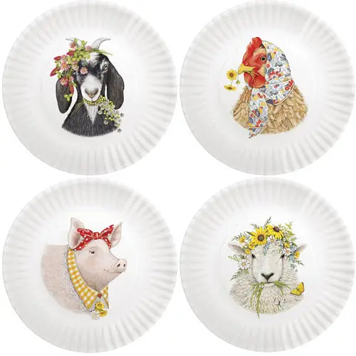 Farmhouse Animals Melamine Plate