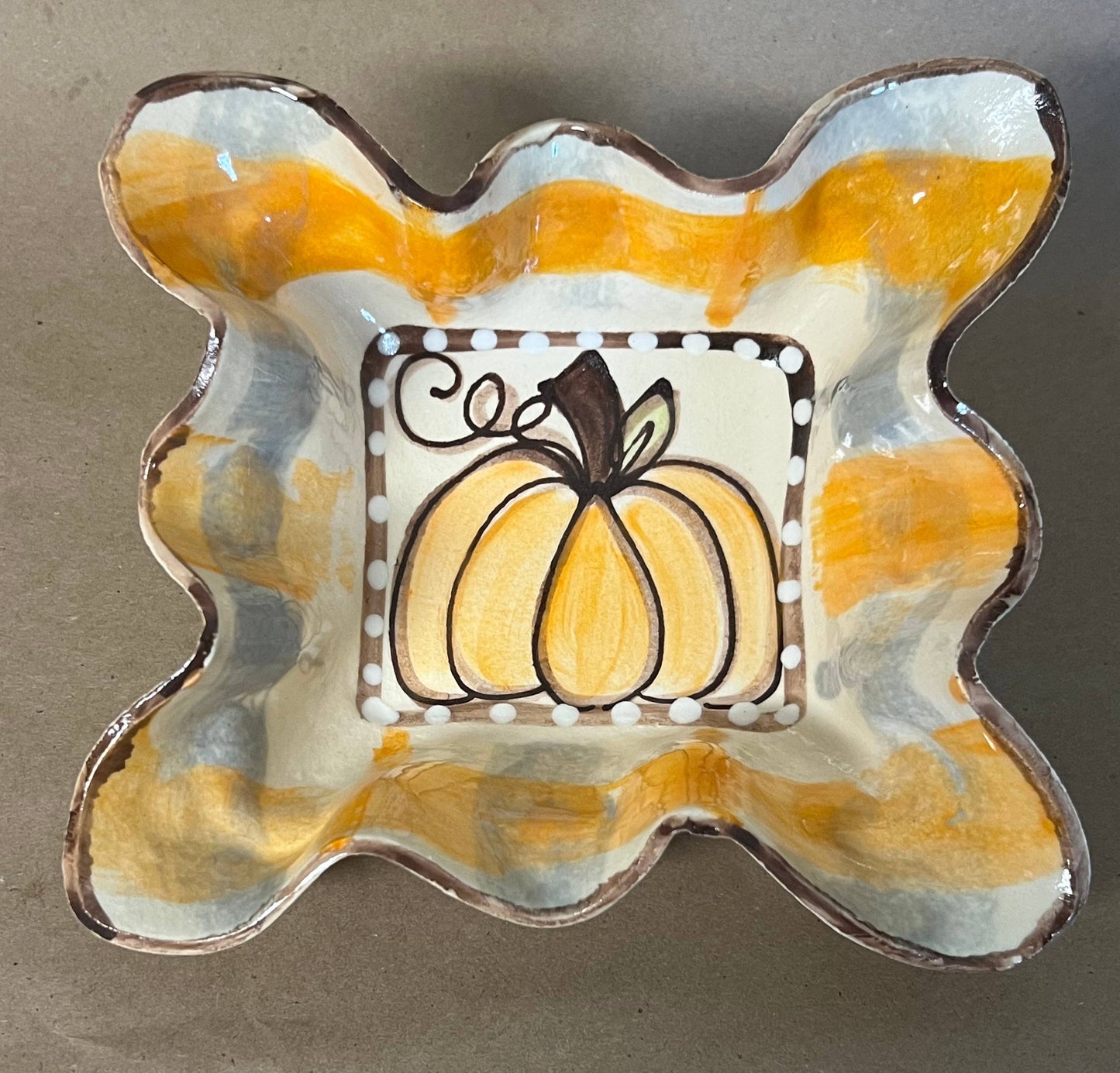 Striped Pumpkin Side Dish Bowl