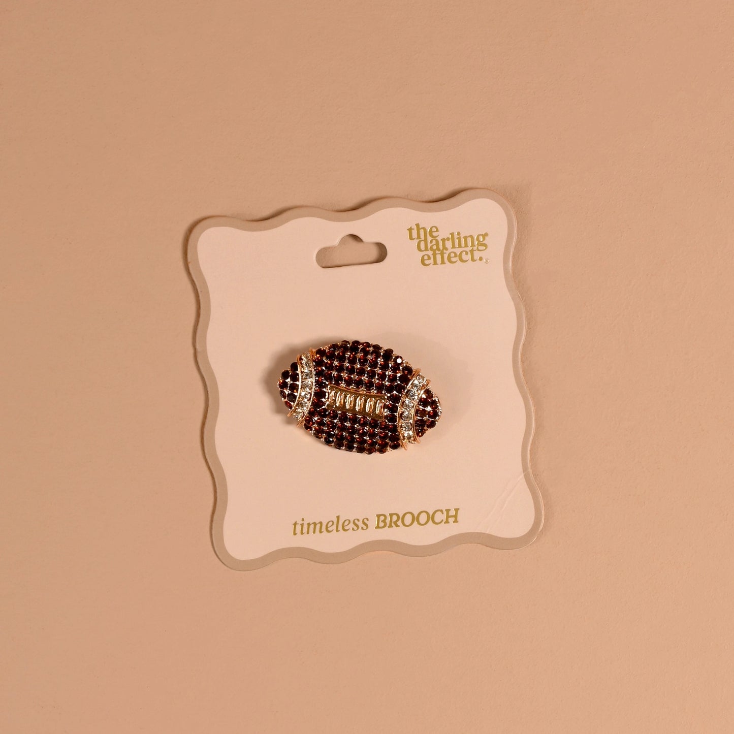 Rhinestone Football Brooch Pin