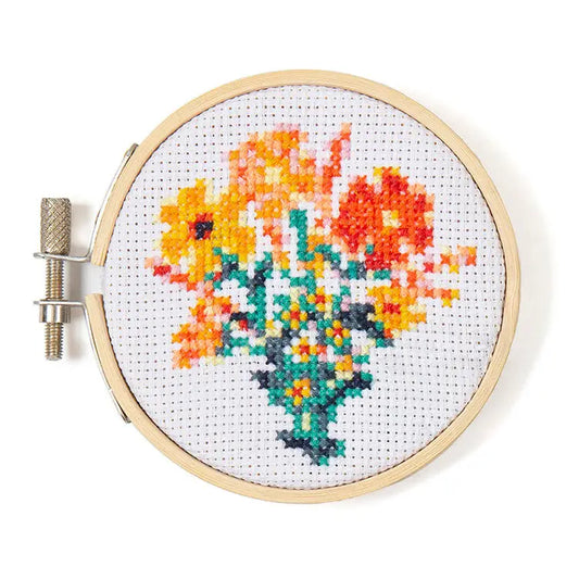 Flowers Mini Cross Stitch Embroidery Kit