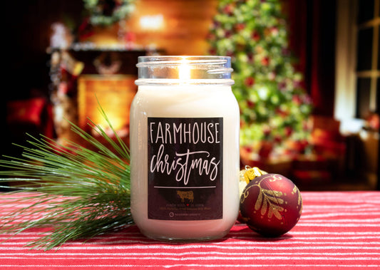 Farmhouse Christmas 13 oz Mason Jar Candle
