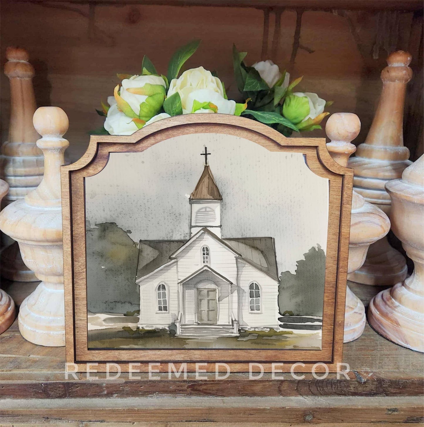 Provincial Watercolor Church Framed Art