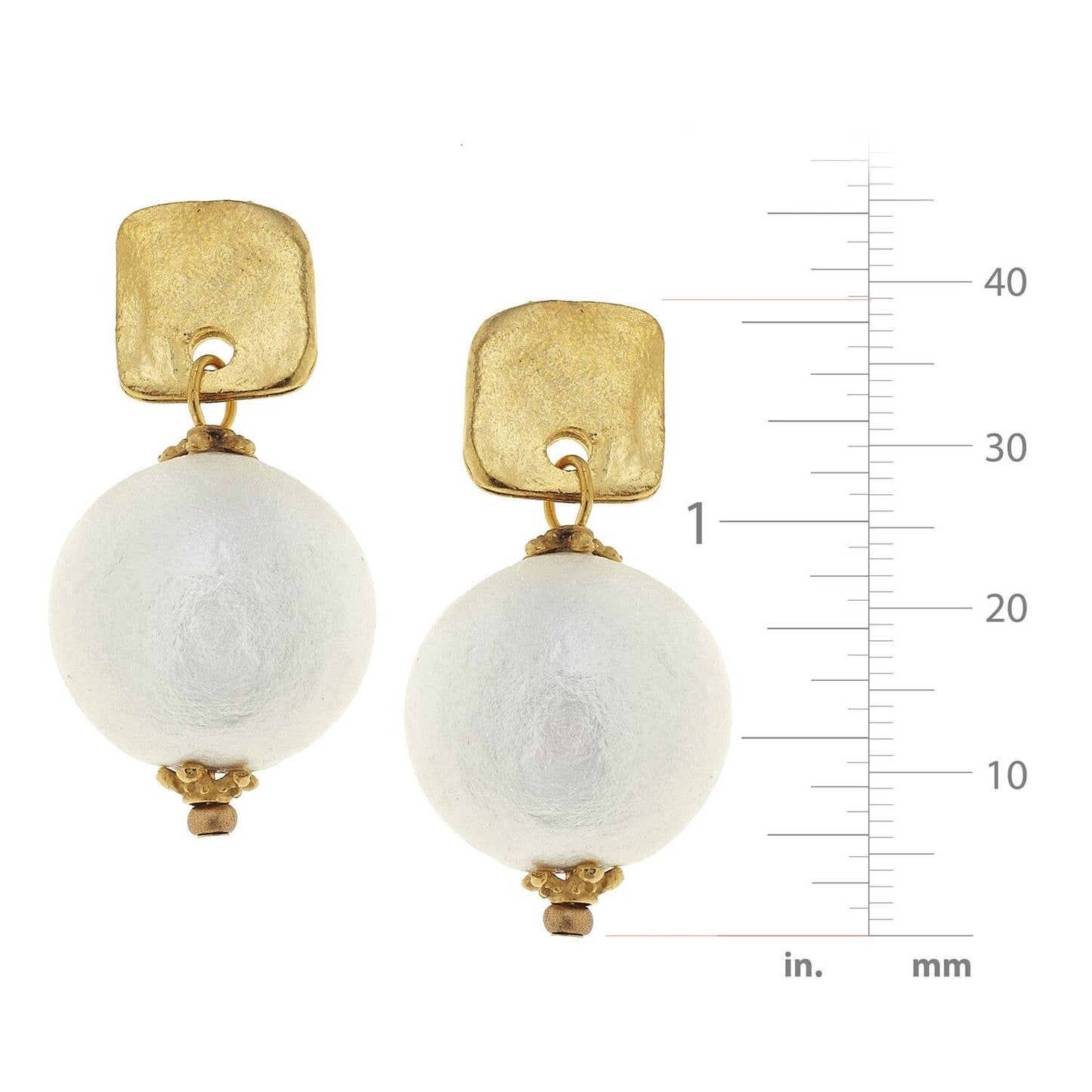 Gold Posts with Cotton Pearl Earrings – Susan Shaw