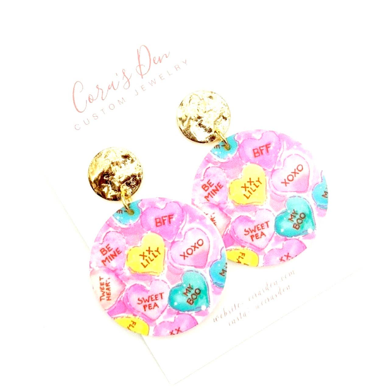 Valentines Disc Earrings