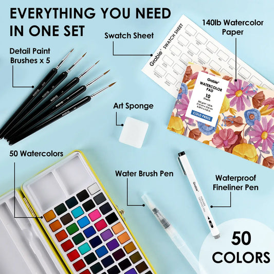 All-in-One Premium Watercolor Set of 50