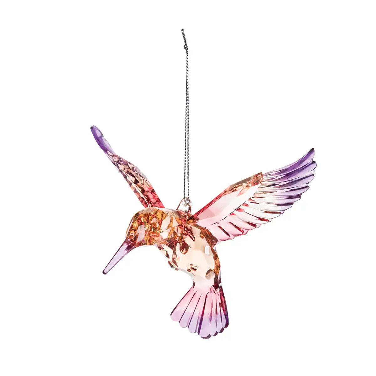 Christmas Hummingbird Bird Purple & Pink Gem Ornament