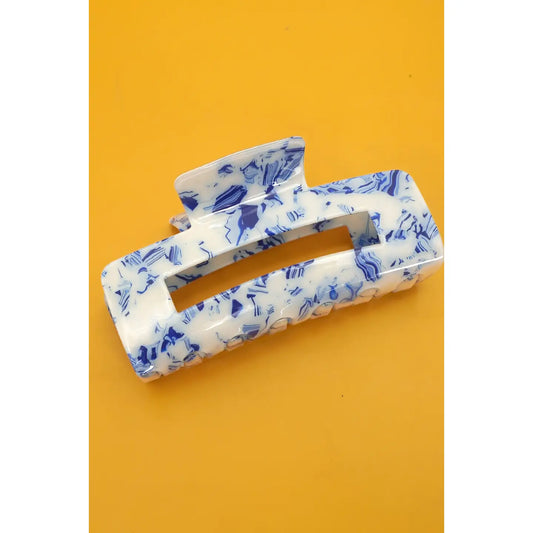 VINTAGE TOILE PORCELAIN HAIR CLAW CLIPS