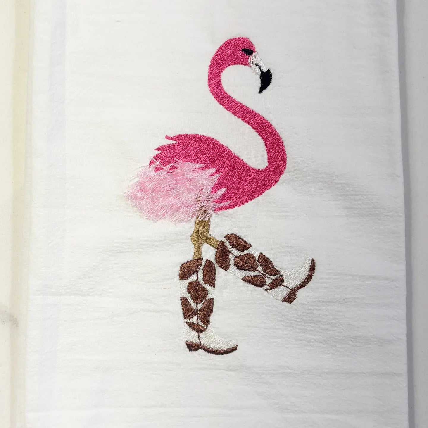 Fluffy Flamingo Tea Towel