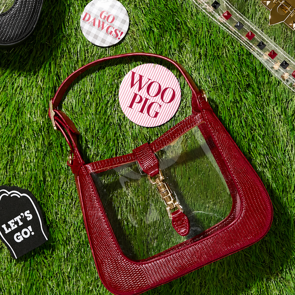 The Paige Stadium Bag | Red Croc Clear Stadium-Approved Crossbody