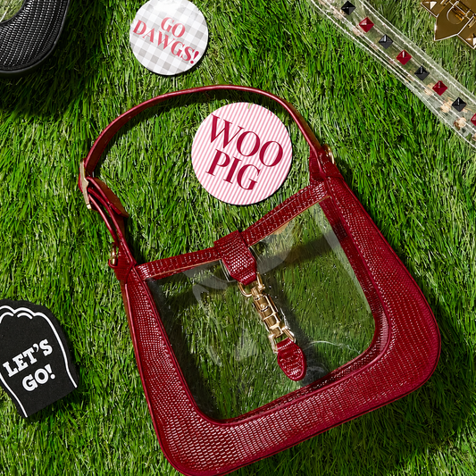 The Paige Stadium Bag | Red Croc Clear Stadium-Approved Crossbody