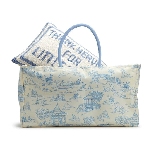 Toile Storage Tote & Hamper | Cotton Canvas Nursery Organizer