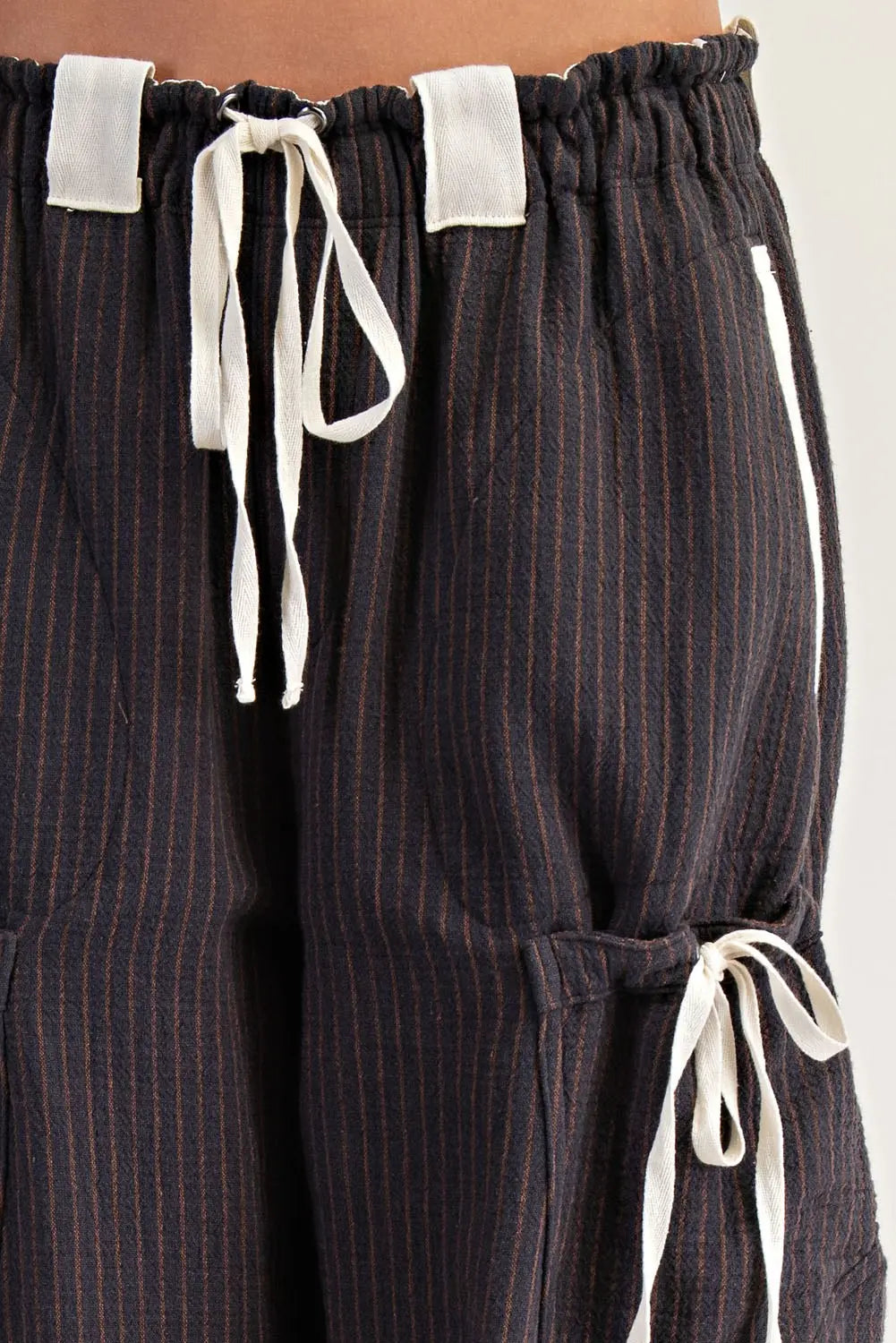 Weekend Wanderer Striped Drawstring Jogger Pants