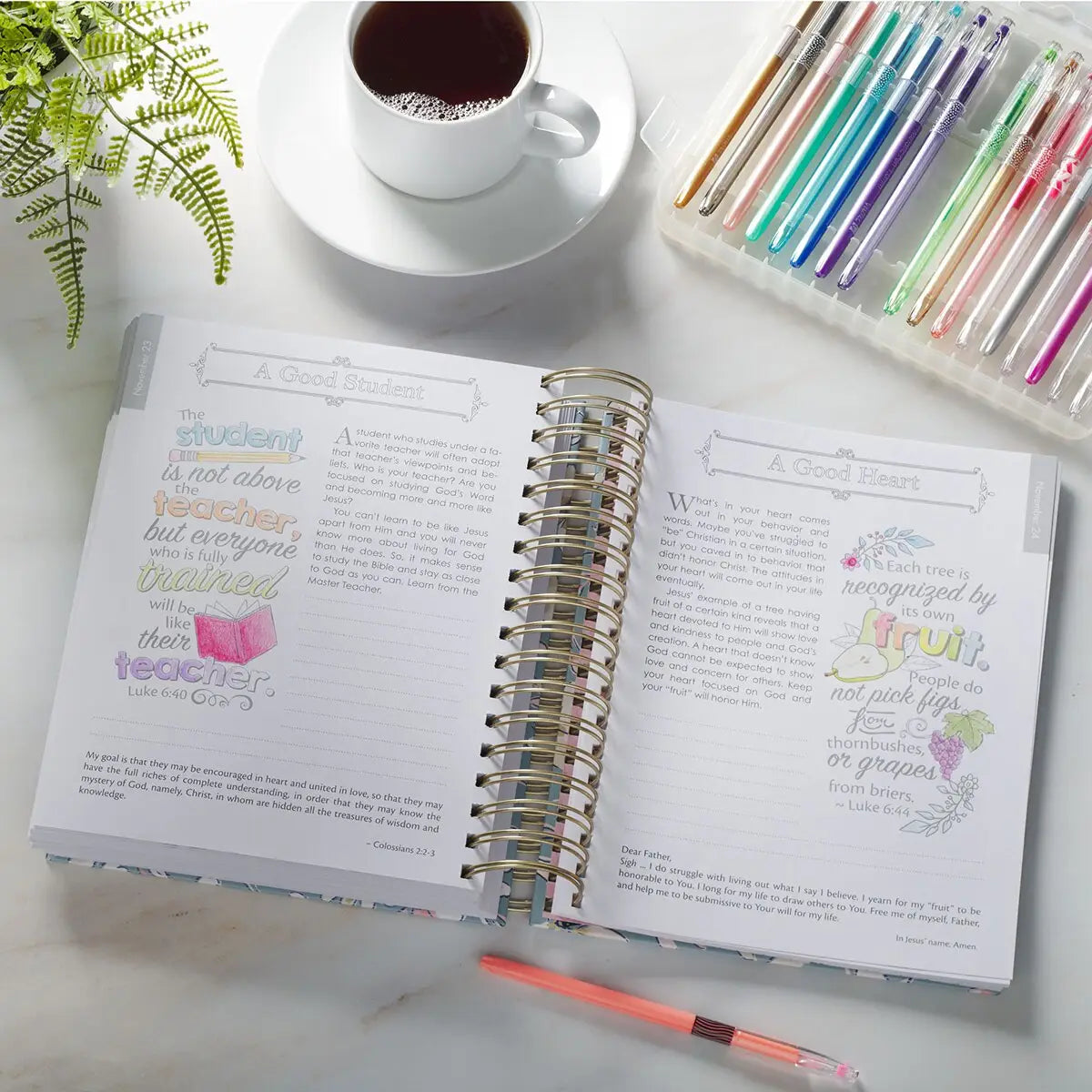 Illustrated Words of Jesus: A 366-Day Coloring Devotional for Women