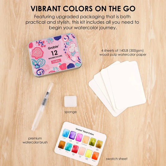 Floral Watercolors Pocket Set