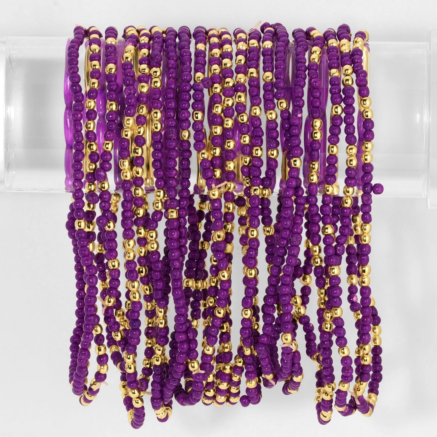 Splendid Iris Seed Bead Stretch Bracelet