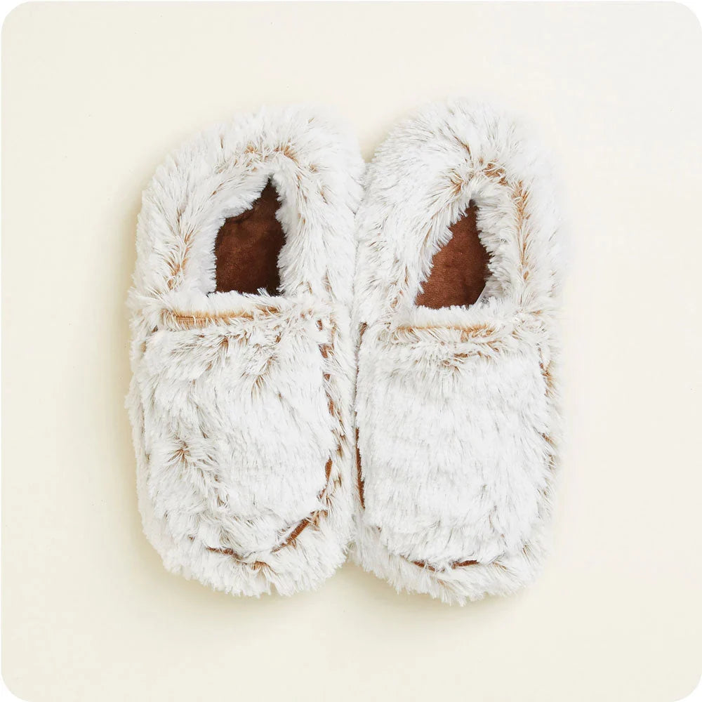 Warmies Marshmallow Brown Heatable Slippers | Microwavable Lavender Slippers