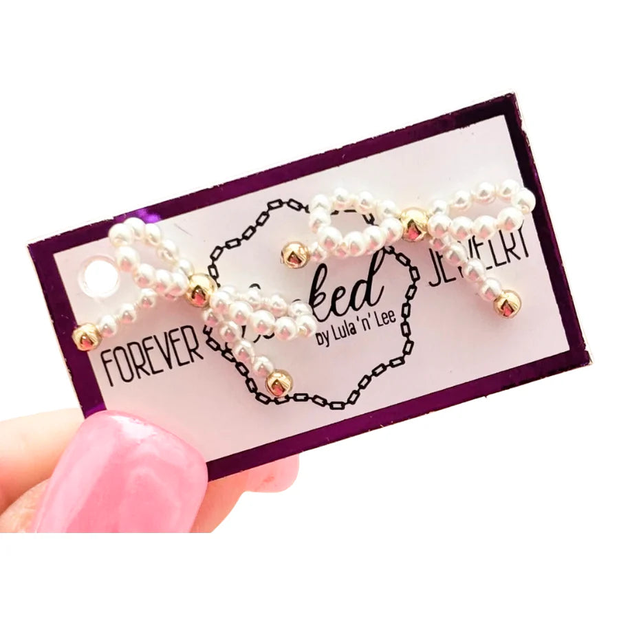 Gold Filled and Pearl Bow Earrings