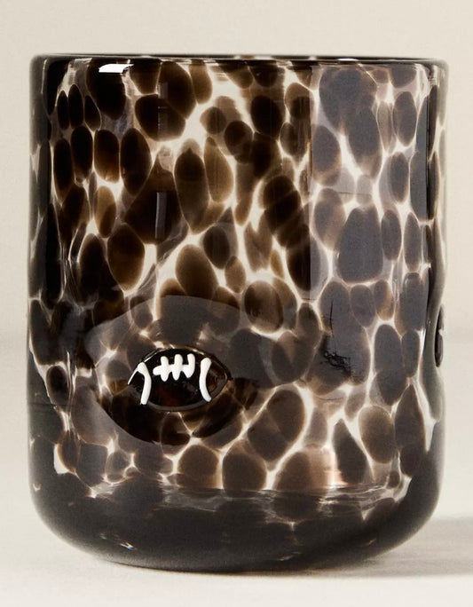 Hand-Blown Football Icon Glass Tumbler
