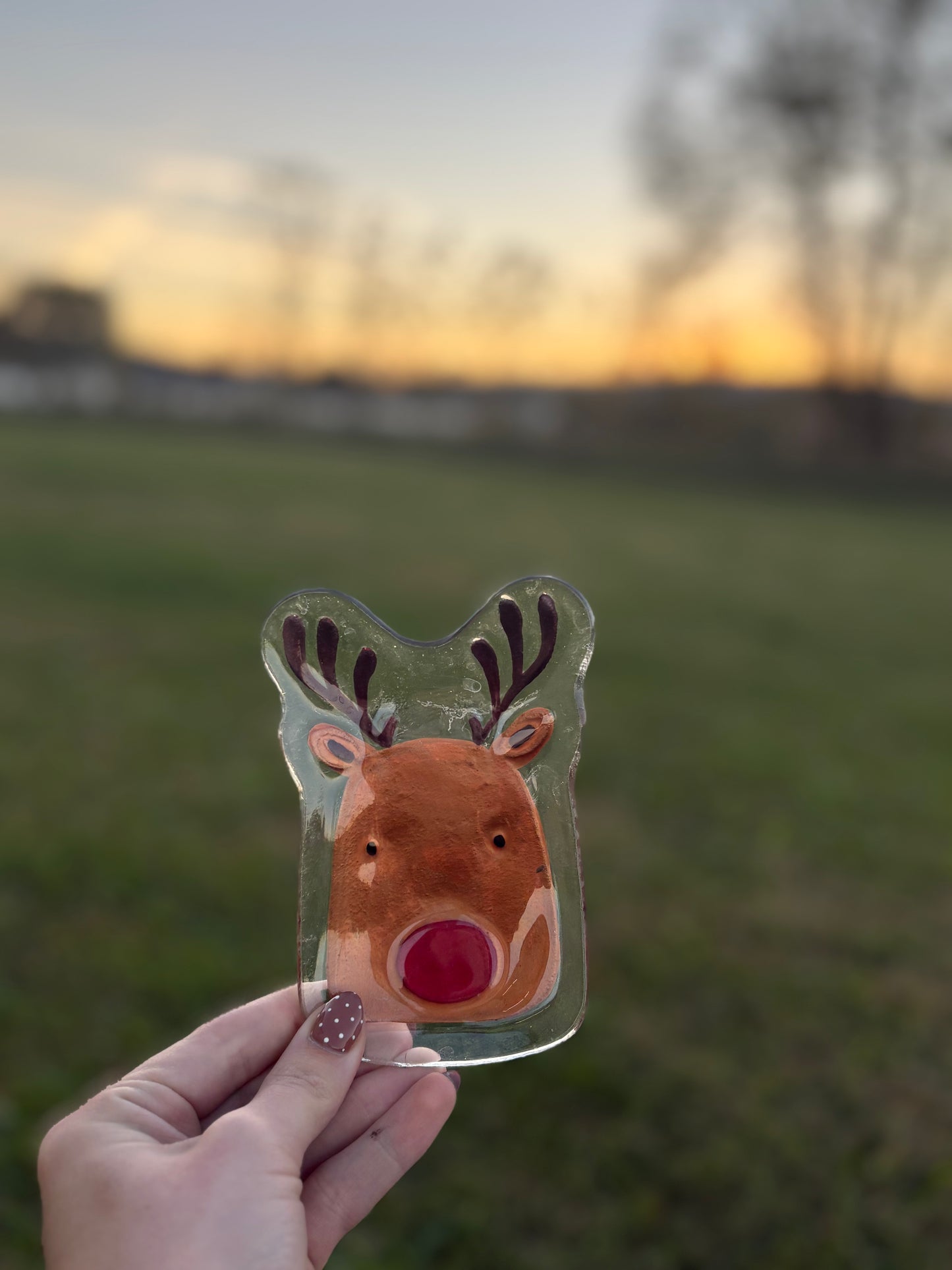 Christmas Glass Tidbit Plate