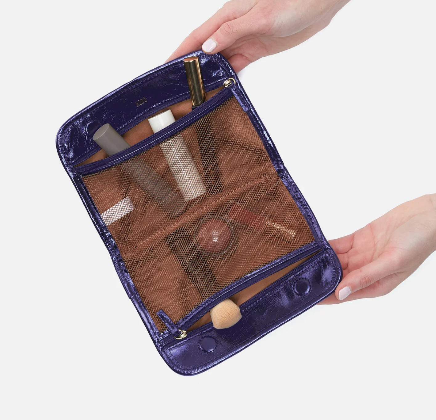 HOBO Violet Leather Cosmetic Pouch