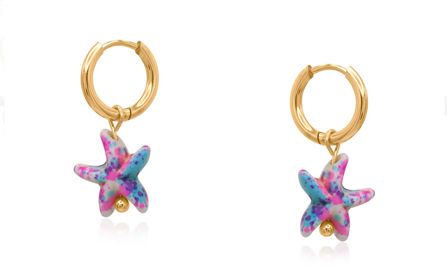Sea Star Petite Hoop Earrings
