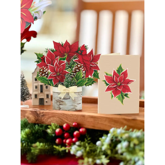 Birch Poinsettia Greeting Card