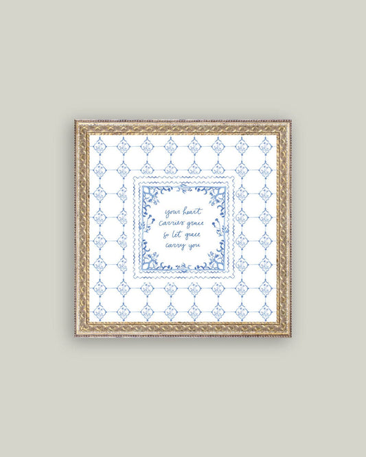 Your Heart Carries Grace Framed Antique Art: 9x9