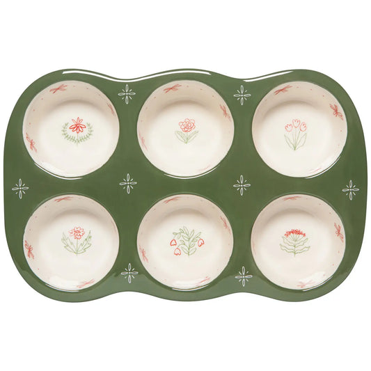 Camelia Stoneware Muffin Pan