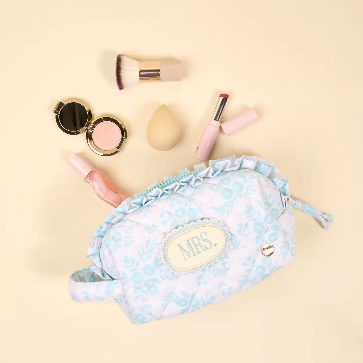 Mrs. Something Essentials Quilted Cosmetic Pouch