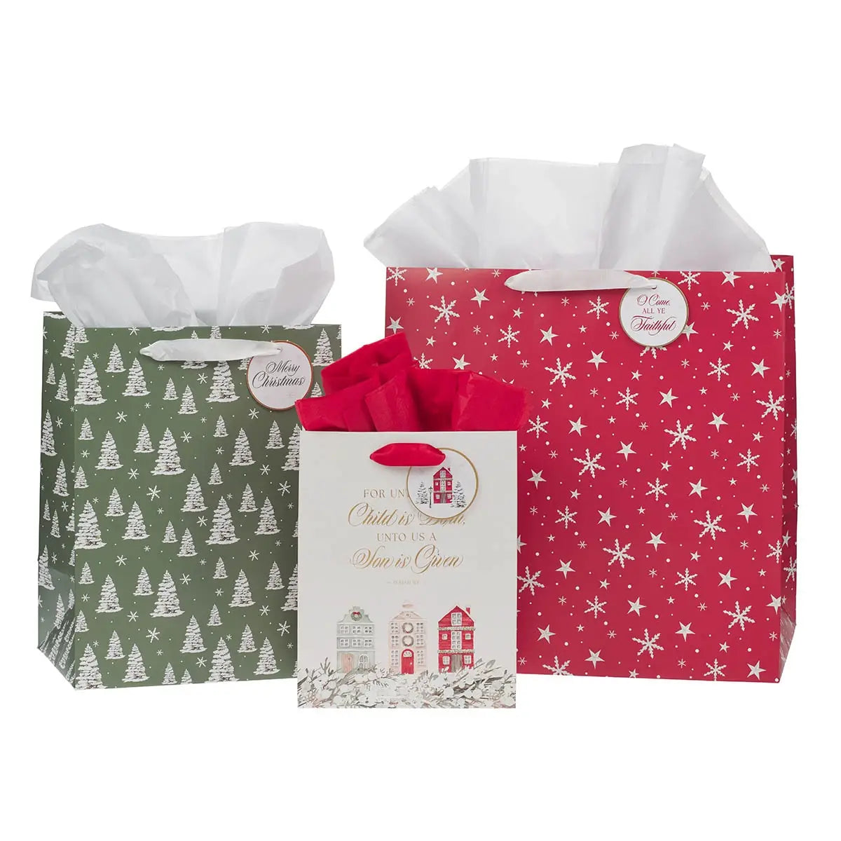 Home For Christmas 3 pc Gift Bag Set