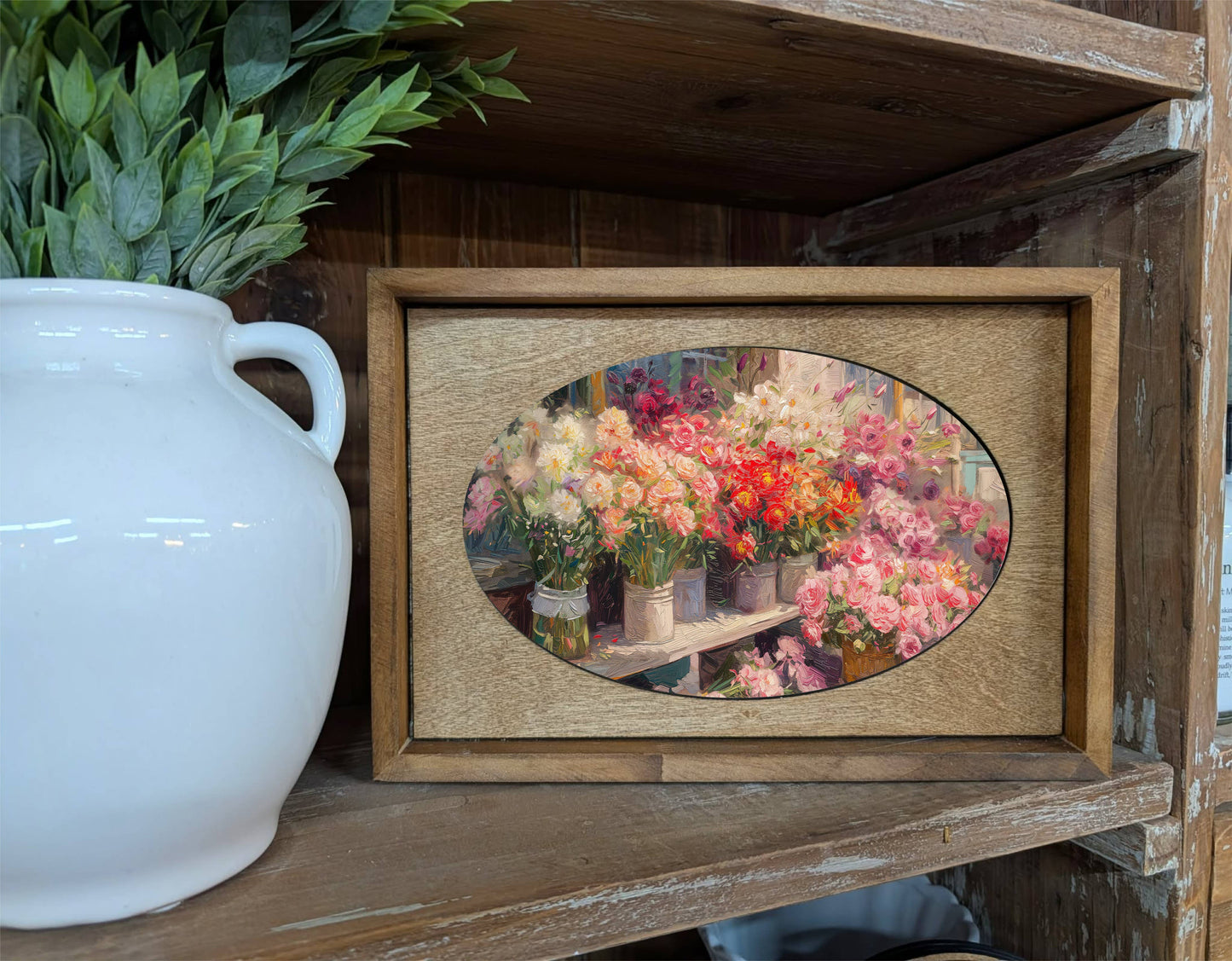 Flower Shop Framed Canvas Art
