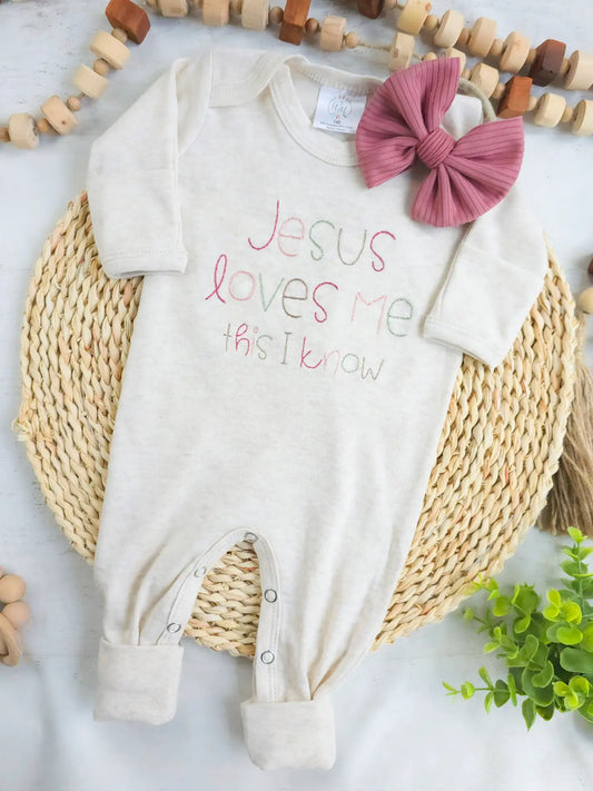 Jesus Loves Me Baby Romper | Boy or Girl