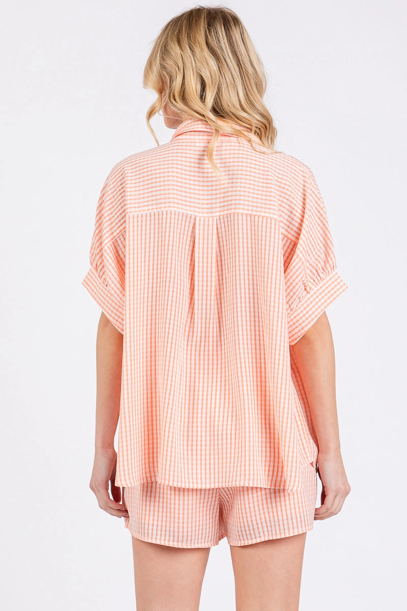 Peach Picnic Checkered Set