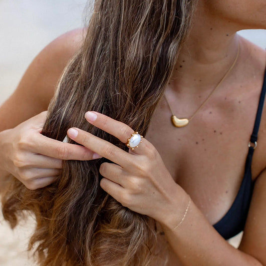 The Reagan Waterproof Organic Gold Pendant Necklace