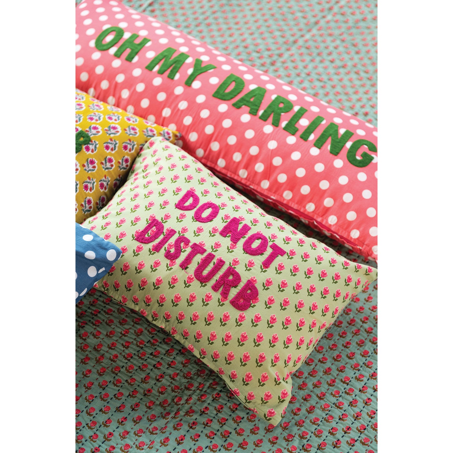 Do Not Disturb Floral Lumbar Pillow